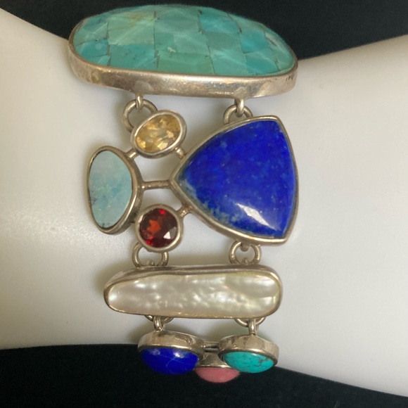Sterling & Lapis Bracelet - Picture 3 of 13
